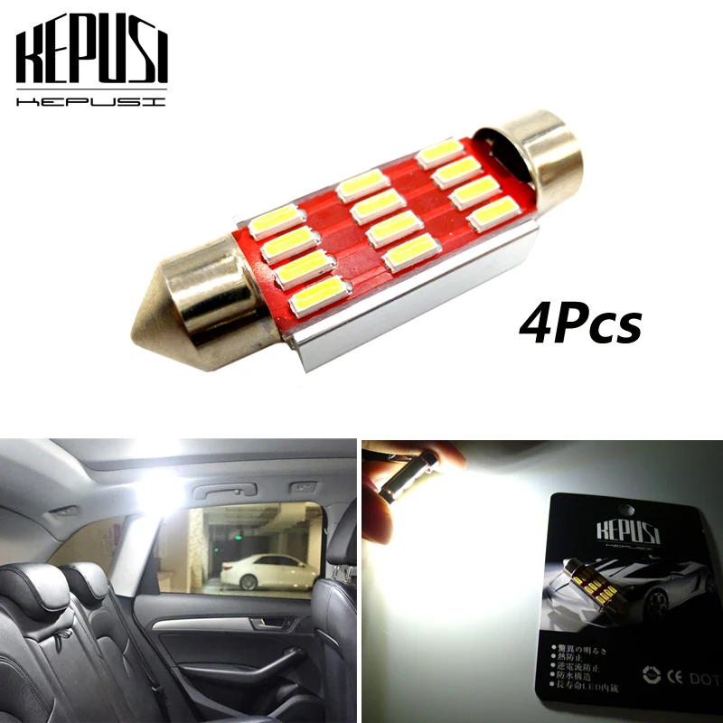 

4x 31mm 36mm 39mm 41mm Car Led Light Canbus C5W Festoon Lamp white License Plate Lights For honda accord civic2008 jazz city