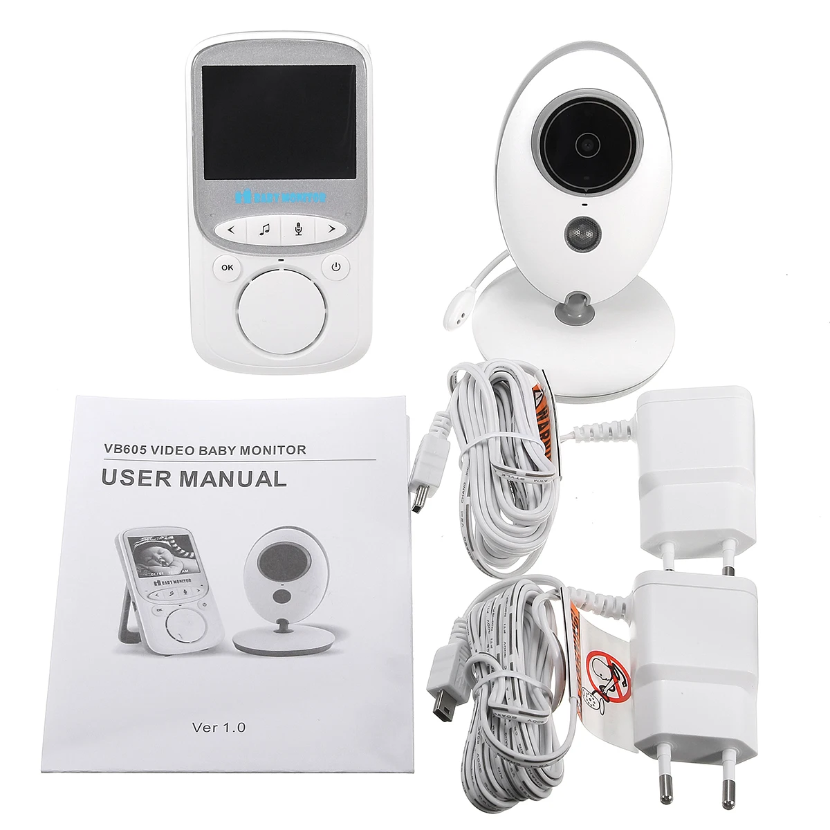 Jual Nirkabel Video Baby Monitor 2.4 Inch Warna Keamanan Kamera 2 Way Talk Night Vision IR LED Pemantauan Suhu dengan 8 lagu Pengantar Tidur