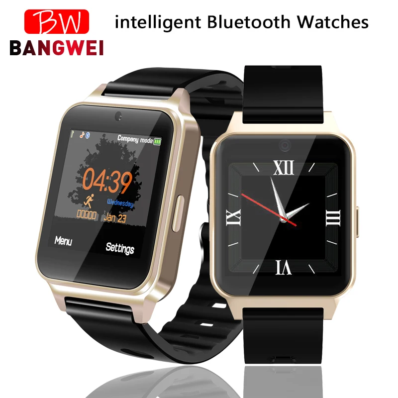 

2019BANGWEI Mens Smart Watches Waterproof Sport Pedometer Clock LED Large Screen Digital Watch Touch Screen Support TF SIM Card