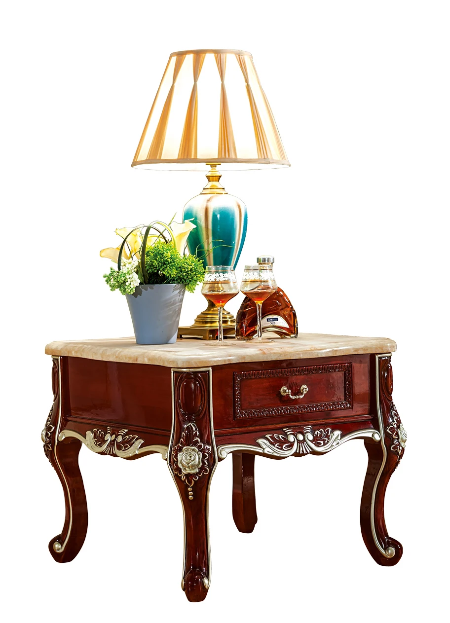 Antique solid wood sofa side table for luxury European style furniture set from Brand ProCARE