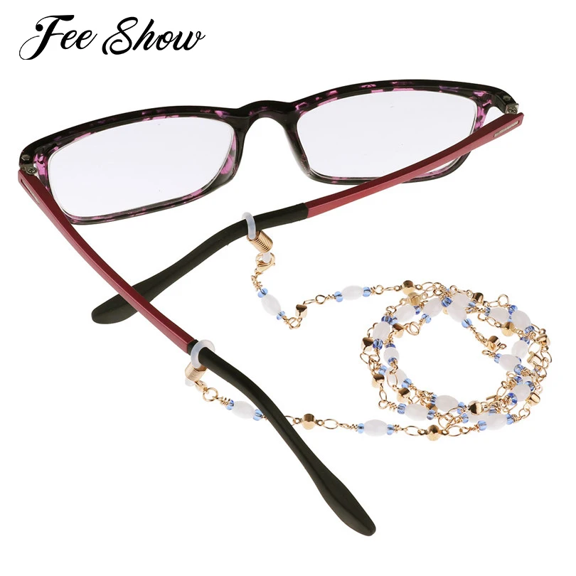 Feeshow Fashion Beaded Eyeglass Chain Holder Reading Glasses Cords