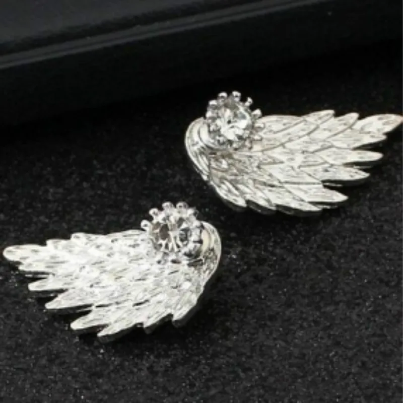

2018 Brincos New Gothic Plated Cool Angel Wings Alloy Feather Earring For Women Fashion Jewelry Gifts Boucle D'oreille Femme