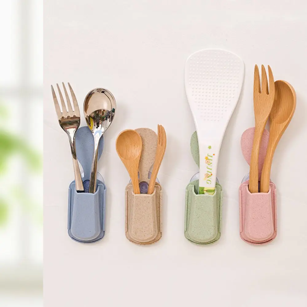 ECO Kitchen Wheat Straw Rack Rice Cooker Pot Wall Suction Cup Spoon