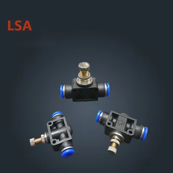 

Free shipping HIGH QUALITY 6Pcs 12mm to 12mm Push In Quick Connector Air Pneumatic Speed Controller LSA12
