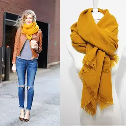 2018 осень и зима Европейский ветер новый шаблон утолщение издание для женщин хлопок шаль мягкий цвет шарф манто femme hiver
