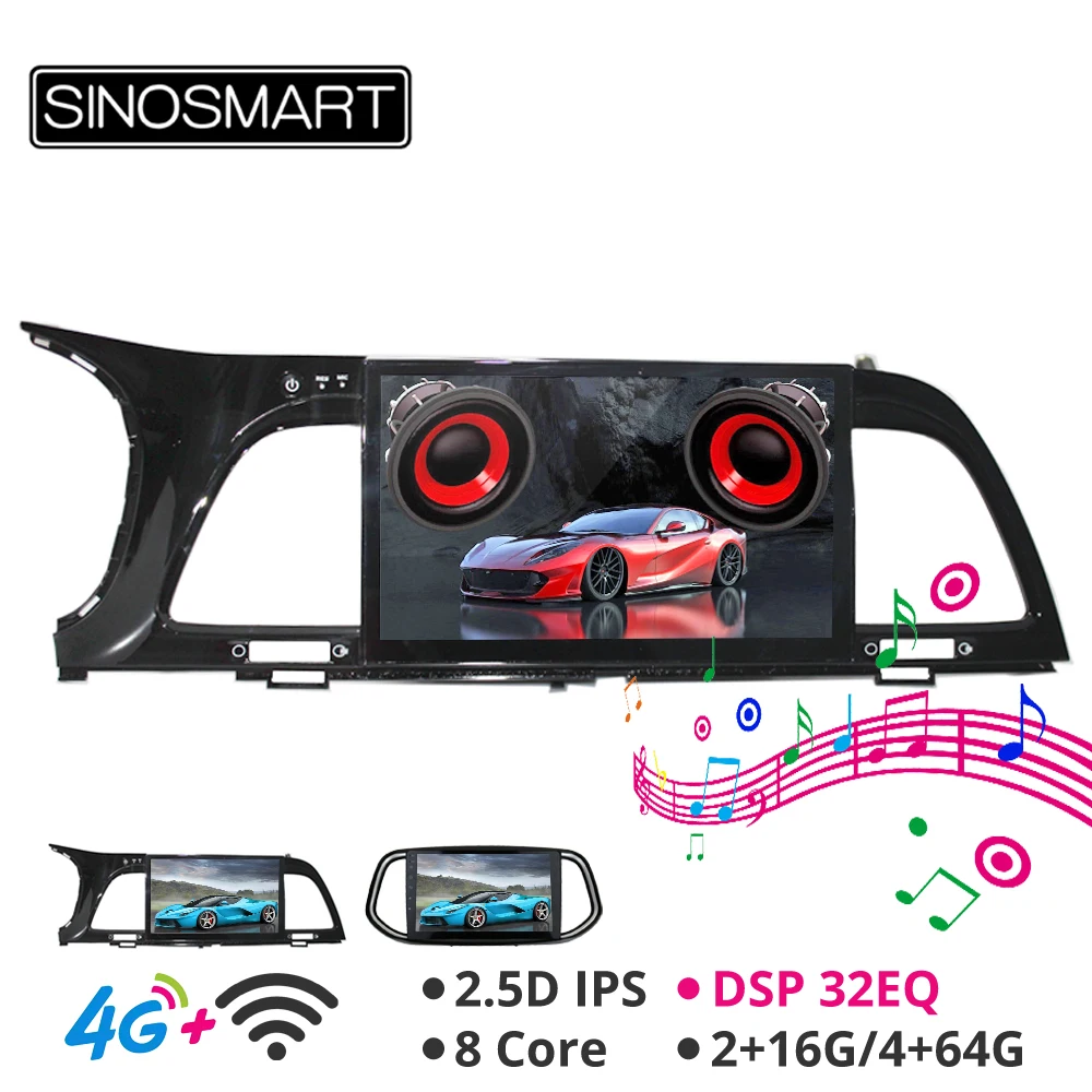 Sinosmart Android 8,1 автомобильный радиоприемник с навигацией GPS для Kia KX3 K4 2din 2.5D ips/QLED экран