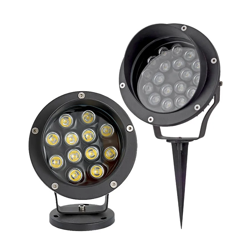 

High Lumen 12W/18W/36W Led Lawn Garden Light, 12V/85-265VOutdoor IP68 Waterproof Landscape Spot Light Lamps 4pcs DHL Free Ship