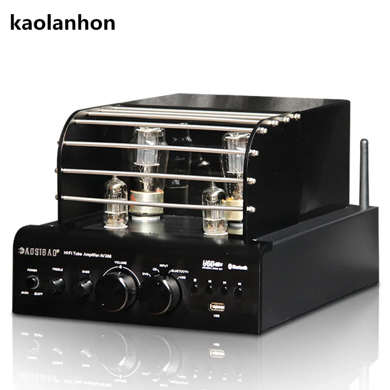 

AV388 Bluetooth Vacuum Tube Stereo audio Amplifier 35w + 35w USB MP3 Play BASS Audio output 2.1 Tube amp