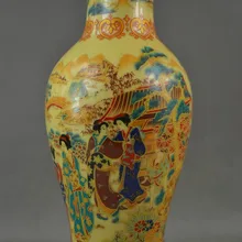 Старинный украшенный фарфоровый рисунок даваджер и пейзаж редкий благородный фарфоровые фигурки ручной работы семейная настольная офисная ваза с орнаментом