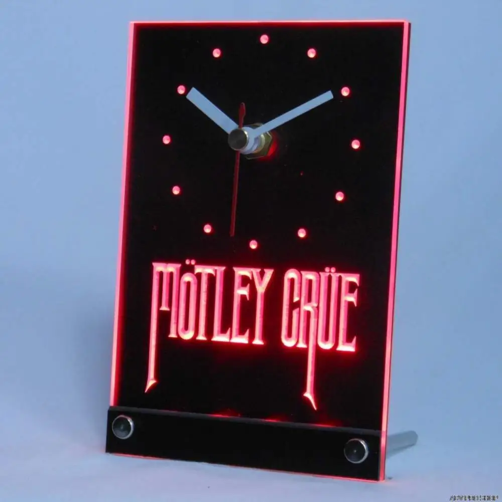 

tnc0154 Motley Crue Band Rock Bar Beer Table Desk 3D LED Clock