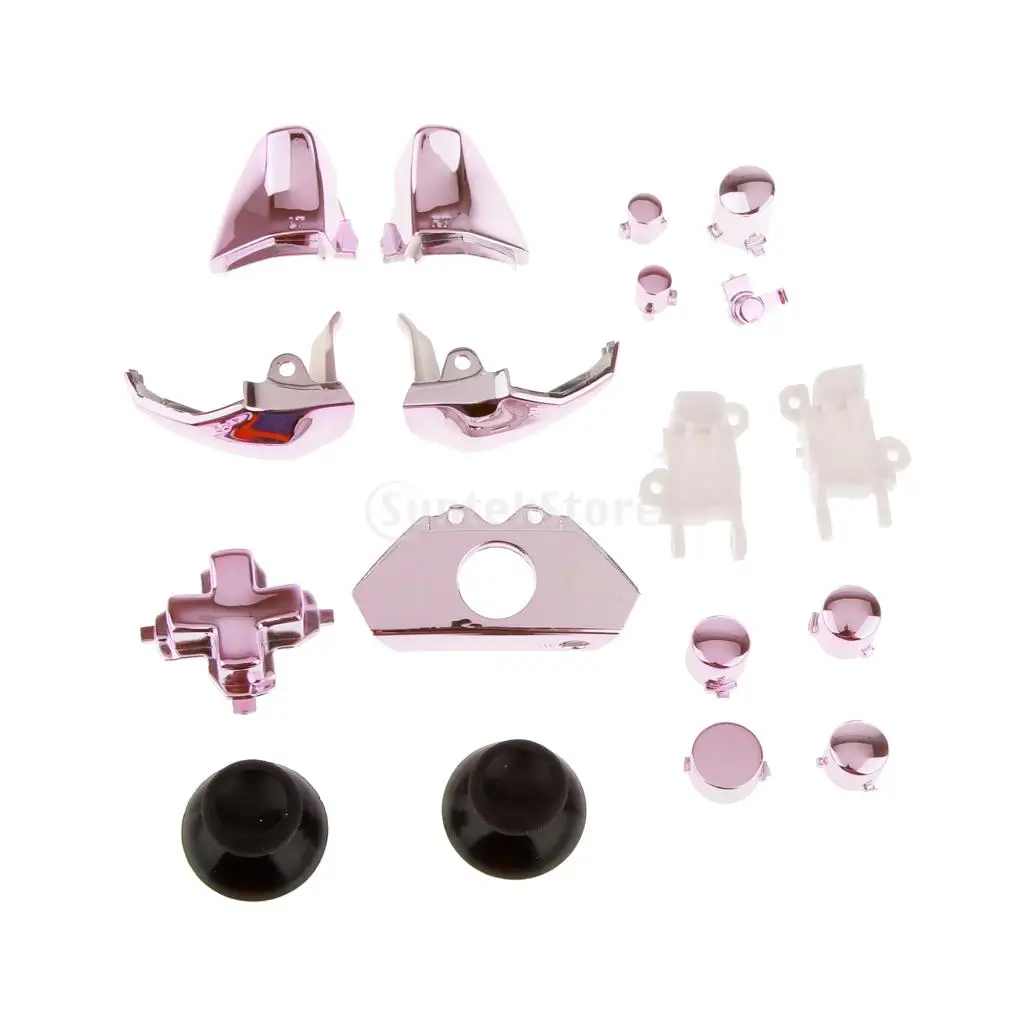 Custom Chrome Controller Case Housing Kit Full Shell for Xbox One Pink