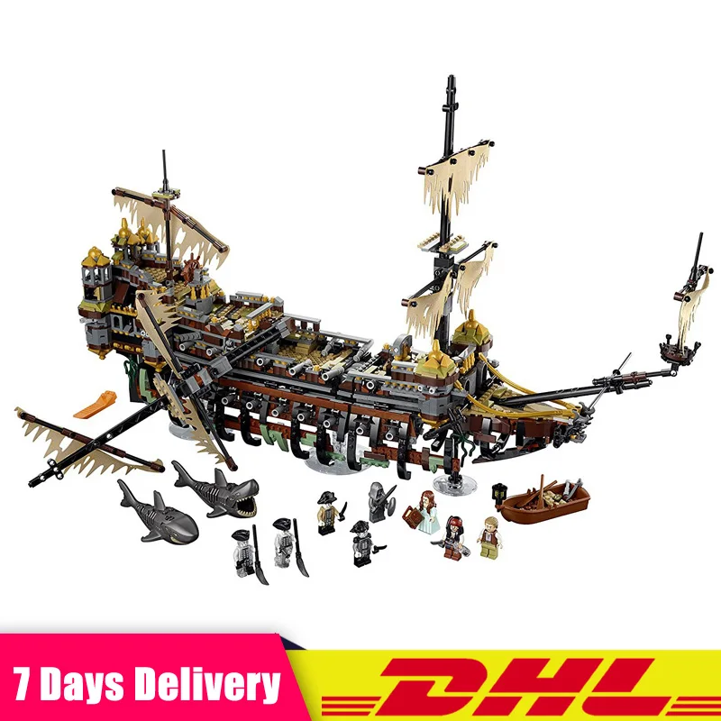 Pirate Ship Captain Jack Silent Mary Ship Set Caribbean Model Building Blocks Brick Toy Compatible LegoINGlys 71042 Pirate Ship Captain Jack Silent Mary Ship Set Caribbean Model Building Blocks Brick Toy Compatible LegoINGlys 71042