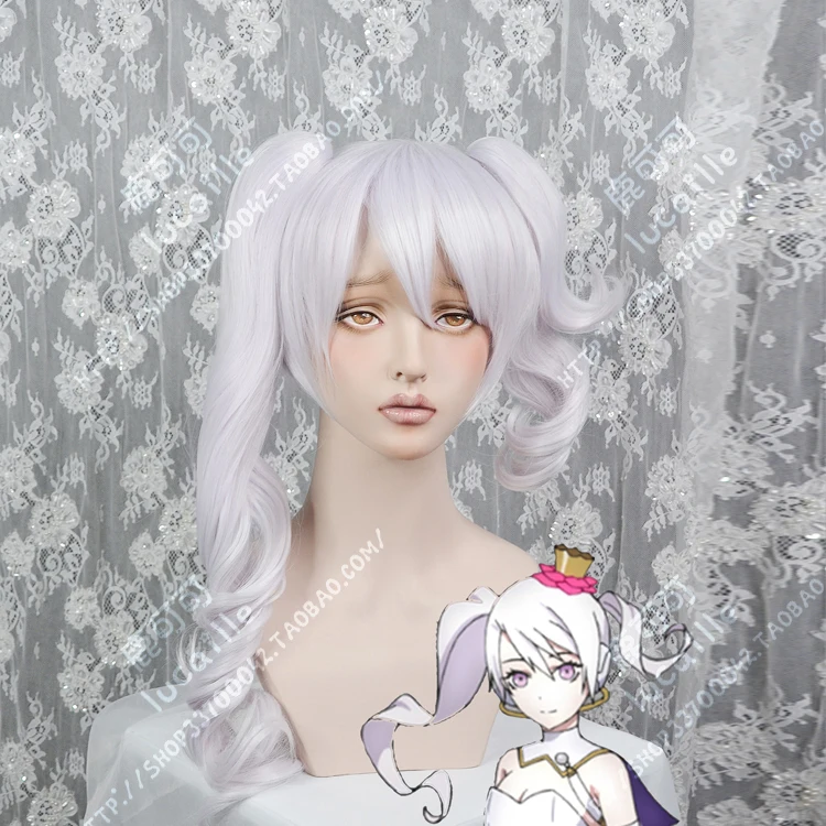 Парик для косплея GAME The Caligula МК длинные бледно серебристые фиолетовые