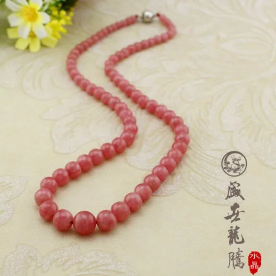 

Natural ice species rhodochrosite necklace tower chain pink crystal necklace lucky