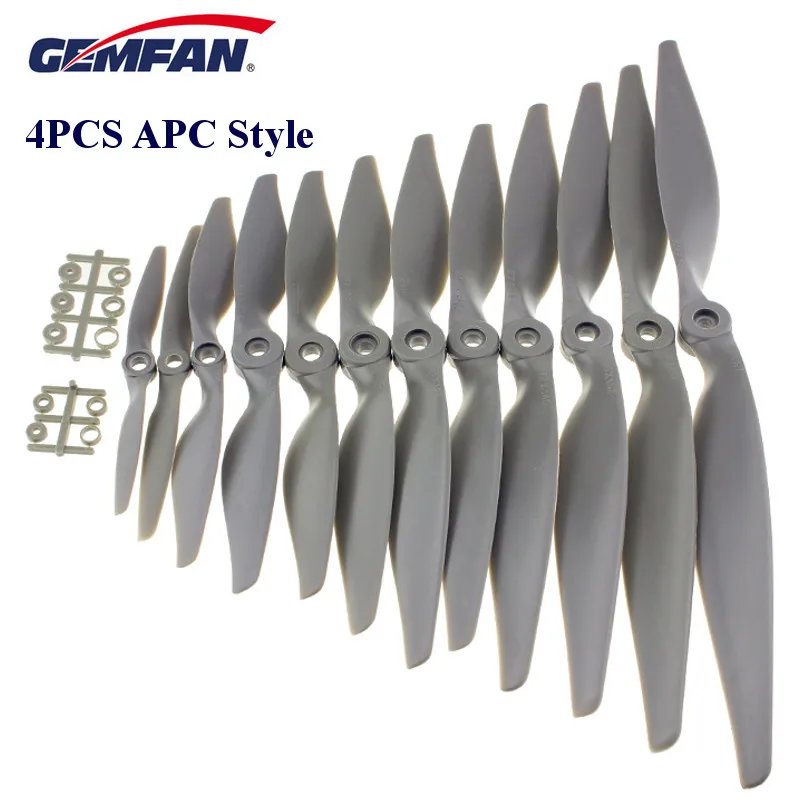 

4PCS Gemfan APC Nylon Propeller 5050 6040 7050 7060 8040 8060 9045 9060 1050 1060 1070 1155 1260 1365 1470 Prop For RC Airplane