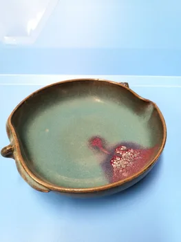 

CHINESE FOLK old Jun Ware Chinaware porcelain Peach shape bowl & writing-brush washer.