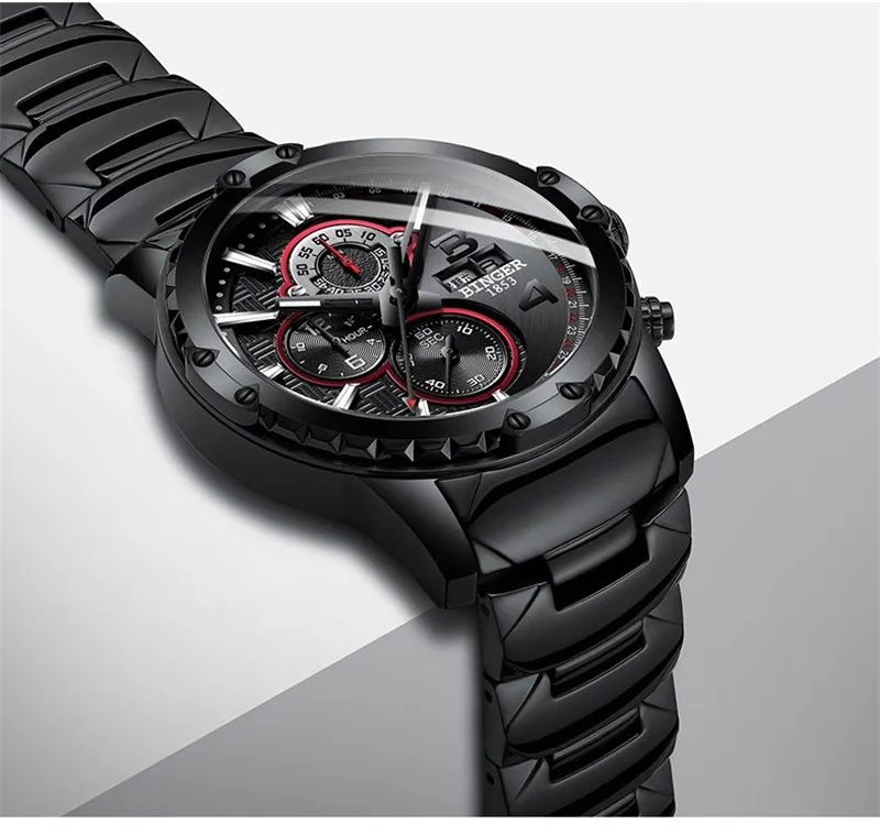 Бингер высокое качество повседневные часы мужские роскошные брендовые военные кварцевые часы Авто Дата кожаные часы мужские спортивные водонепроницаемые часы
