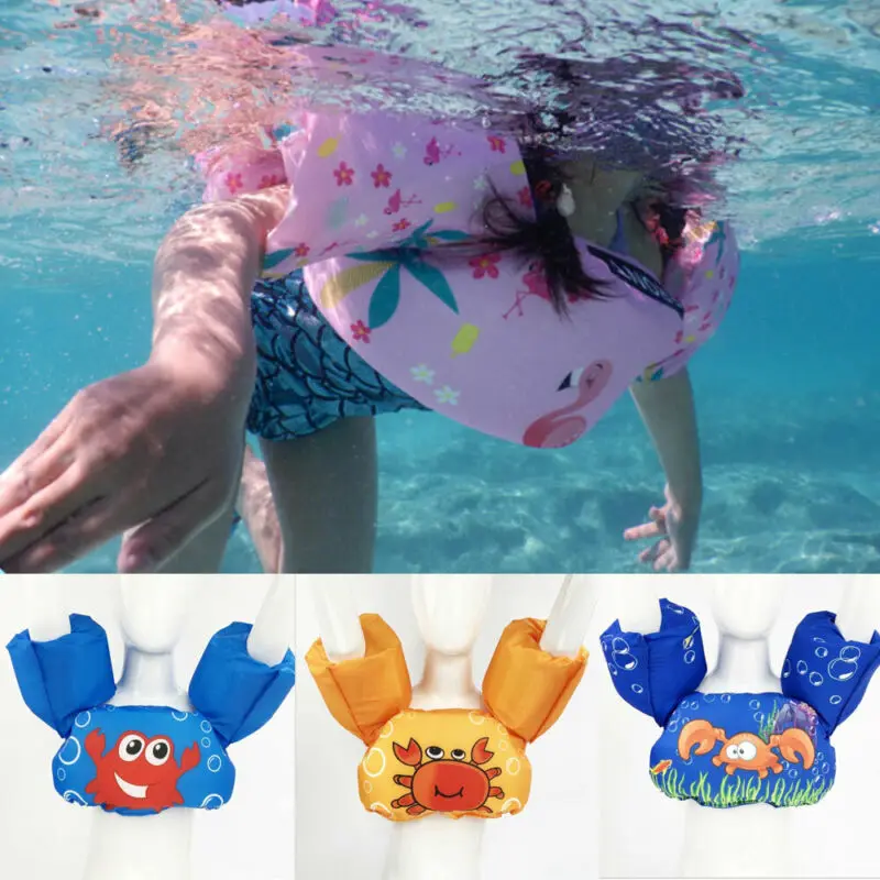 Детский спасательный купальник с героями мультфильмов, куртка детский надувной спасательный жилет Детские плавающие повязки для рук