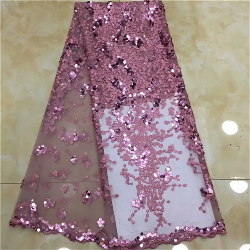 

2019 New style French tulle lace fabric African sequins lace fabric high quality african lace fabric
