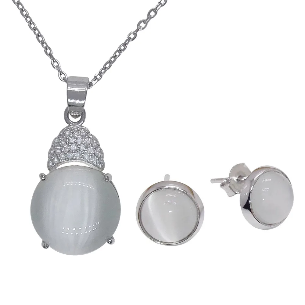 Women Jewelry Sets 100% Real 925 Sterling Silver With White Opal Stone | Украшения и аксессуары