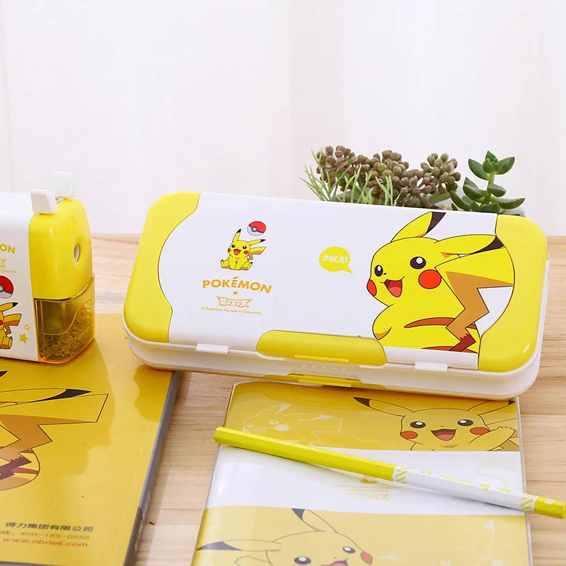 

70868 cartoon leather kachu series stationery box primary school student multi-function three-layer pencil box send-in rule