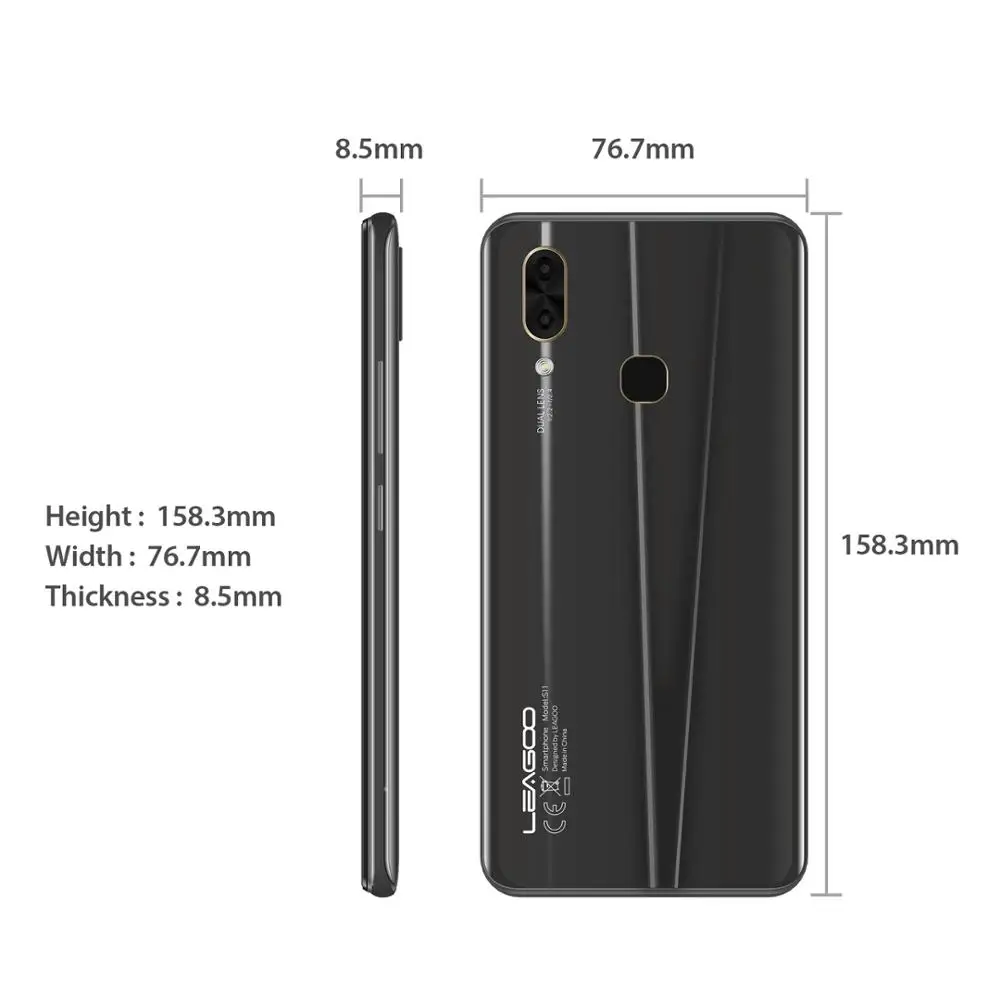 LEAGOO S11 Android 9,0 LTE 4G смартфон 6," дисплей капли воды 4 Гб 64 Гб Helio P22 13 МП Две сим-карты отпечатков пальцев Смартфон