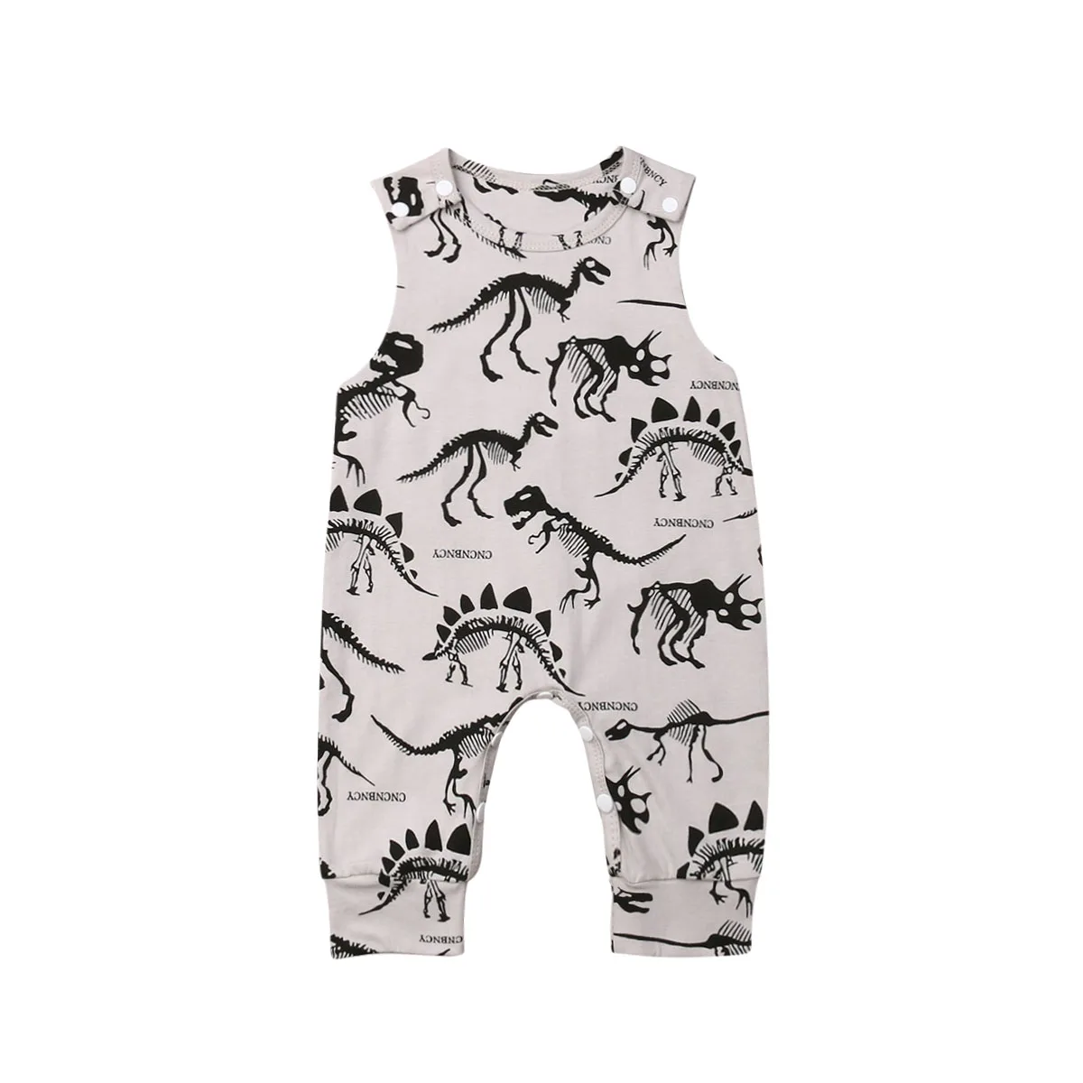 0 18M Newborn Baby Boy Girl Sleeveless Dinosaur Cotton Romper Jumpsuit