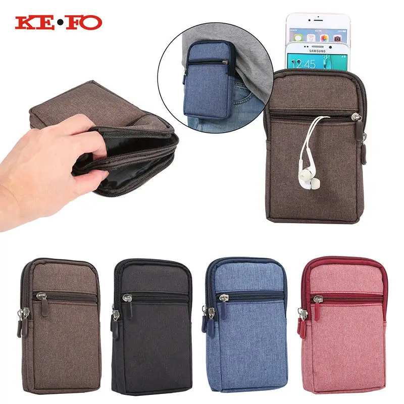 

KEFO Denim Leather Phone Bag Belt Clip Pouch Waist Purse Case For LG G3 G4 Mini G5 G6 Q6 Q8 V10 V20 V30 C40 C70 Outdoor Cover