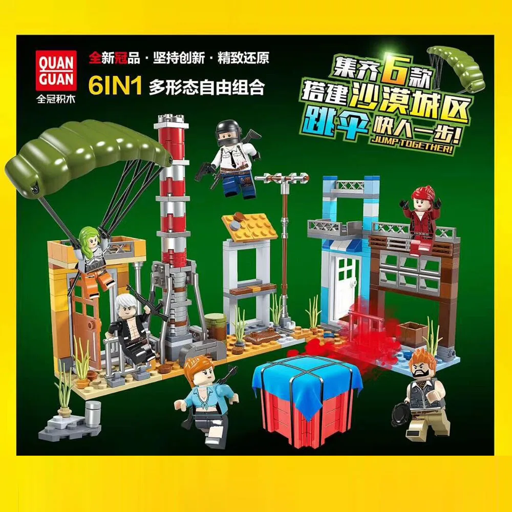 PUBG Blocks Players' Unknown Battlegrounds Winner Chicken Dinner Building Bricks Play Set Legolike Compatible Quanguan Toys | Игрушки и