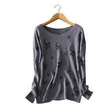 100 pure cashmere skulls pullovers O neck long sleeve purple gray sweater autumn winter standard outwear
