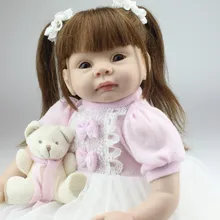 22 дюйма силиконовые куклы reborn Младенцы реалистичные хобби ручной работы boneca reborn brinquedos Для Девочек