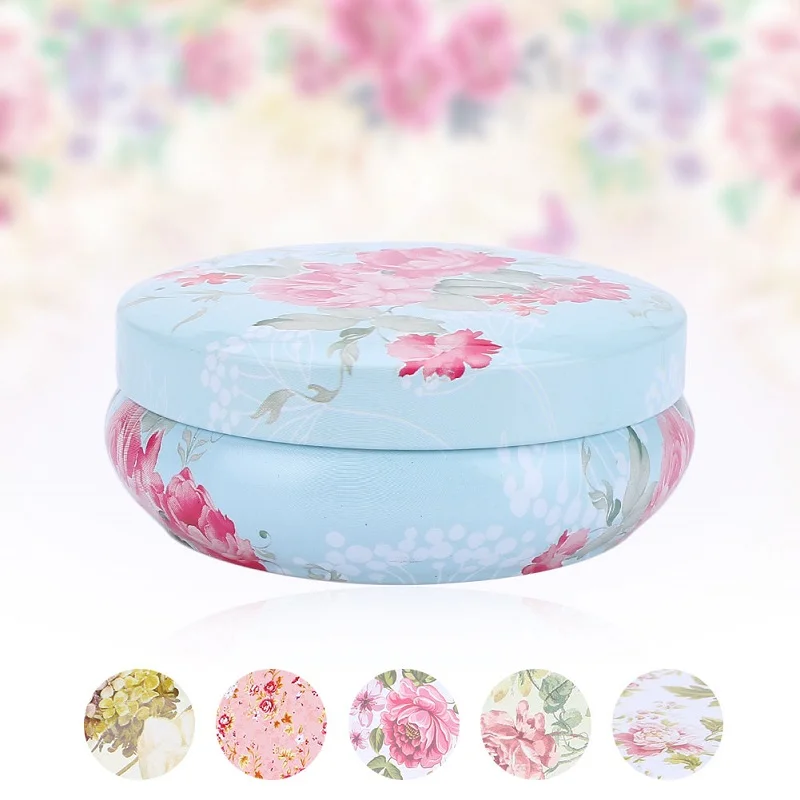 

1Pc Retro Colorful Candy Flowers Storage Box Macaron Box Floral Tin Snack Vintage Storage Gift Wedding Favor Candy Box