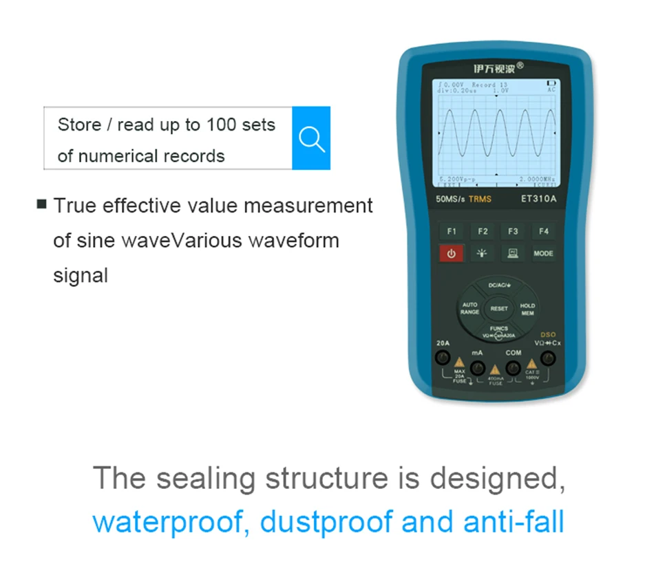 ET310A Ручной цифровой осциллограф DSO, DDS функция генератор сигналов мультиметр осциллограф