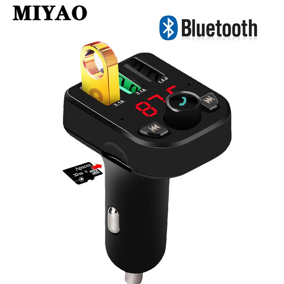 

Car FM Transmitter Bluetooth 5.0 Handsfree Car Kit Car Audio MP3 Player with 3 USB 3.1A Quick Charge Car Charger Power Adapter