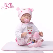 NPK Reborn Baby куклы силиконовые Милые Новорожденные мягкие куклы для девочек Дети Bebe Reborn куклы с магнитной соской 40 см