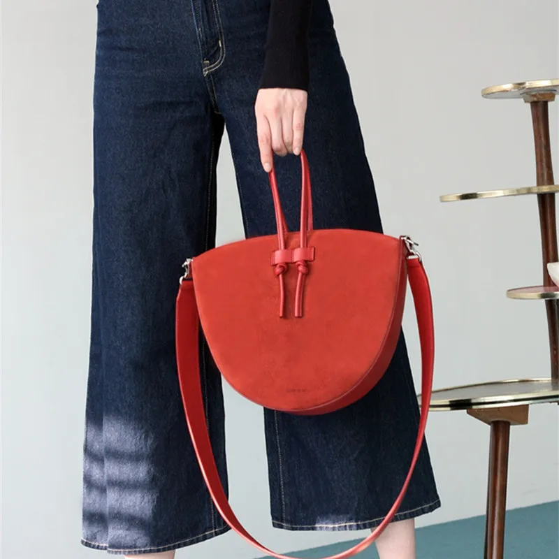 

Semi-circular Irregular Women Handbag Solid Color Matte Saddle Bag Designer Crossbody Bag for Women Casual Tote Bolso Femenino