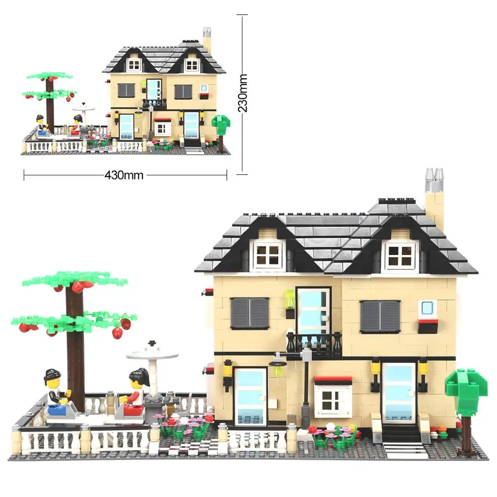 

Street Creation City Architecture Villa Cottage Model Beach Hut Modular Home House Village Building Blocks Compatible Legoingly