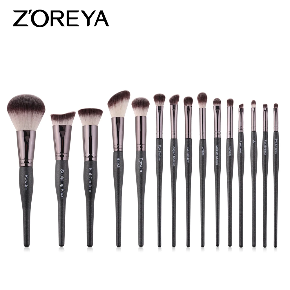 ZOREYA Makeup Brushes 5/10/15pcs Brush Set With Bowling Handle Powder Foundation Eye Shadow Brush For Beauty Tool New