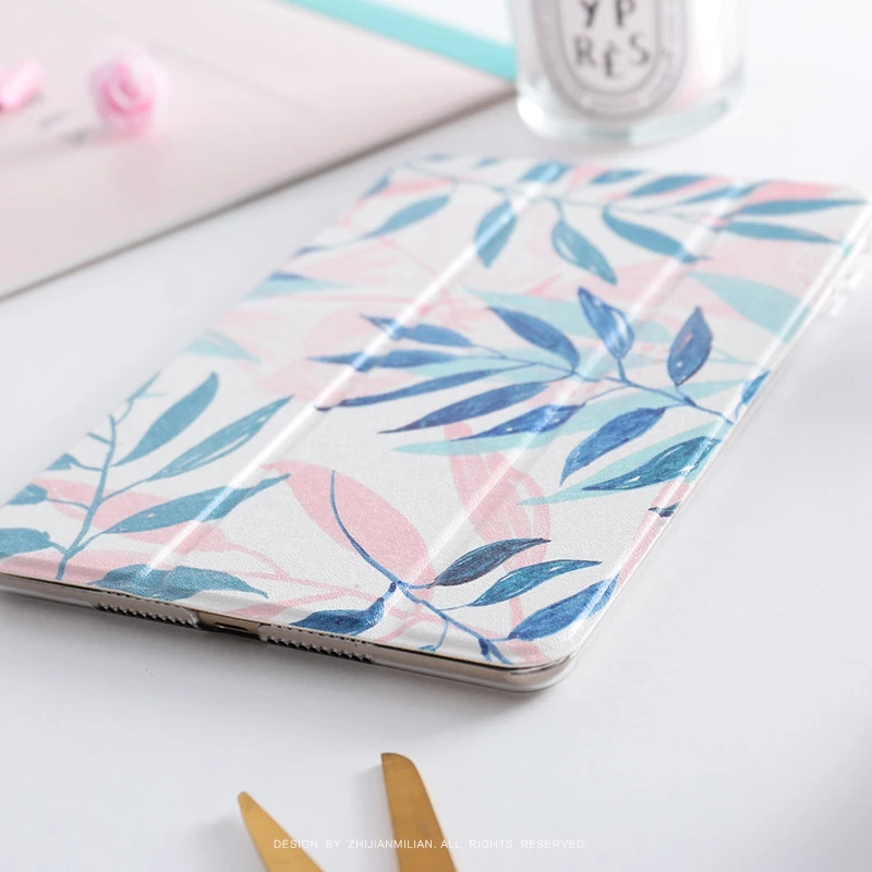 Чехол книжка с листочками для iPad Pro 9 7 air 10 5 11 2 6 го 12 Mini 3 4 2019 чехол планшета 2017