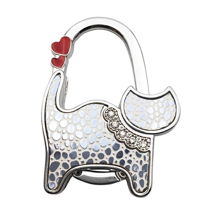 

New Cute Metal Cat Foldable Handbag Purse Shoulder Hanger Table Hook Random Color