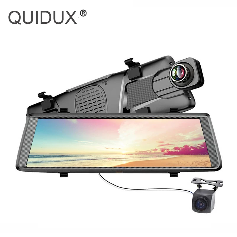 QUIDUX 10 &quotIPS Android Dashcam 4G Смарт зеркало заднего вида ADAS GPS Navigetion FHD видео рекордер Bluetooth