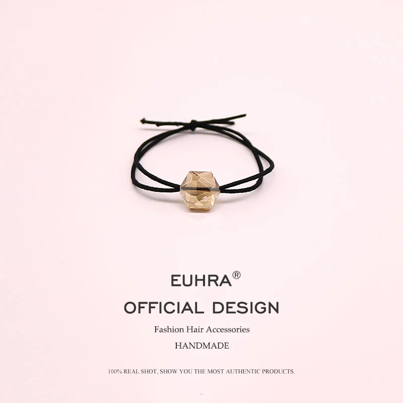 

High Quality Popular Solid Elastic Hair Bands Quartz Crystal Headband Women Animal Rubber Band Lady Hair Accessories Scrunchie