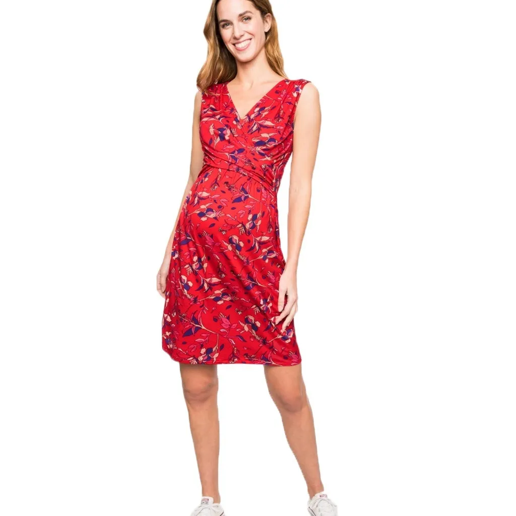 

Huang Neeky W#4 Fashion Casual Women Maternity Pregnanty Sleeveless Nursing Summer V-Neck Floral Print Dress Hot Free Shipping