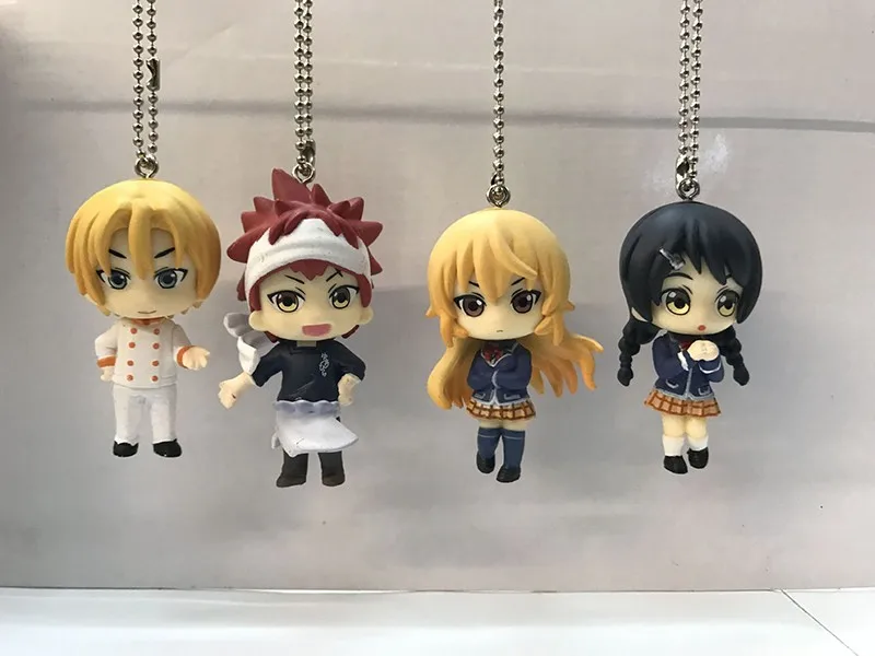 Shokugeki Нет Сома 4 шт./компл. Сома Yukihira фигурки Еда войны для косплея Такуми Tadokoro Мегуми кукла ПВХ фигурка игрушки Brinquedos Аниме 6 см