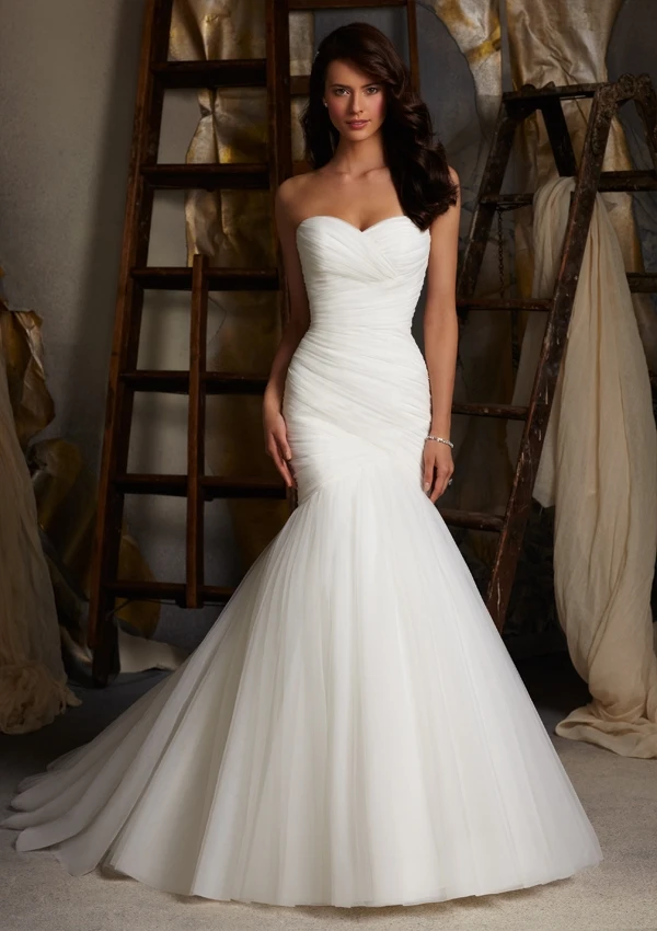 2017 Custom Made White Pleat Tulle Sweetheart With Beads Wrap Lace 2017 Custom Made White Pleat Tulle Sweetheart With Beads Wrap Lace Up Back Mermaid Wedding Dresses In From Weddings Events On