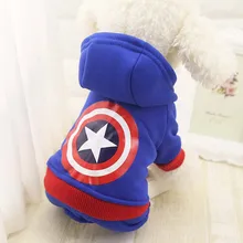 Captain American VS Batman Superhero Pet Canine Garments Pet Canines Attire for Small Canine Coat General Hoodie Jumpsuit in Winter