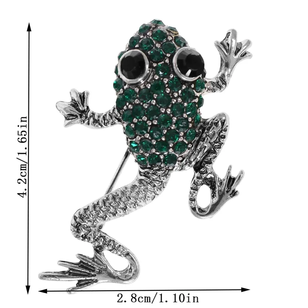 Полный Стразы Брошь с дизайном «лягушка» Броши Винтажные Украшения в виде животных аксессуары для женщин и мужчин брошь на воротник булавки