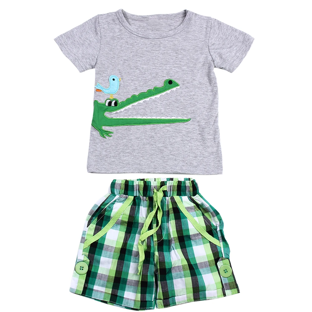 

2pcs/set Fashion Boy Summer Children Cotton Clothes Set Short Sleeve T-shirt+Short Pants Baby Boy Clothes Clothing Outfit