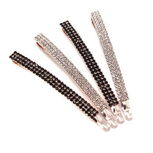 1 пара, корейская мода, женские трендовые аксессуары для волос, Роскошный прозрачный черный полный кристалл, заколка для волос, белая заколка со стразами, шпилька