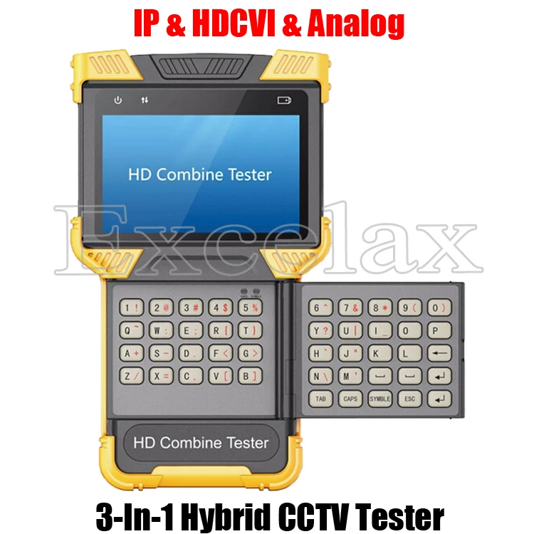 

3-In-1 1080P CVI 5MP IP CVBS Analog 4-In LCD ONVIF PoE TDR PSE 12V 2A Out CCTV Camera Video Tester Hybrid HD Combine Monitor